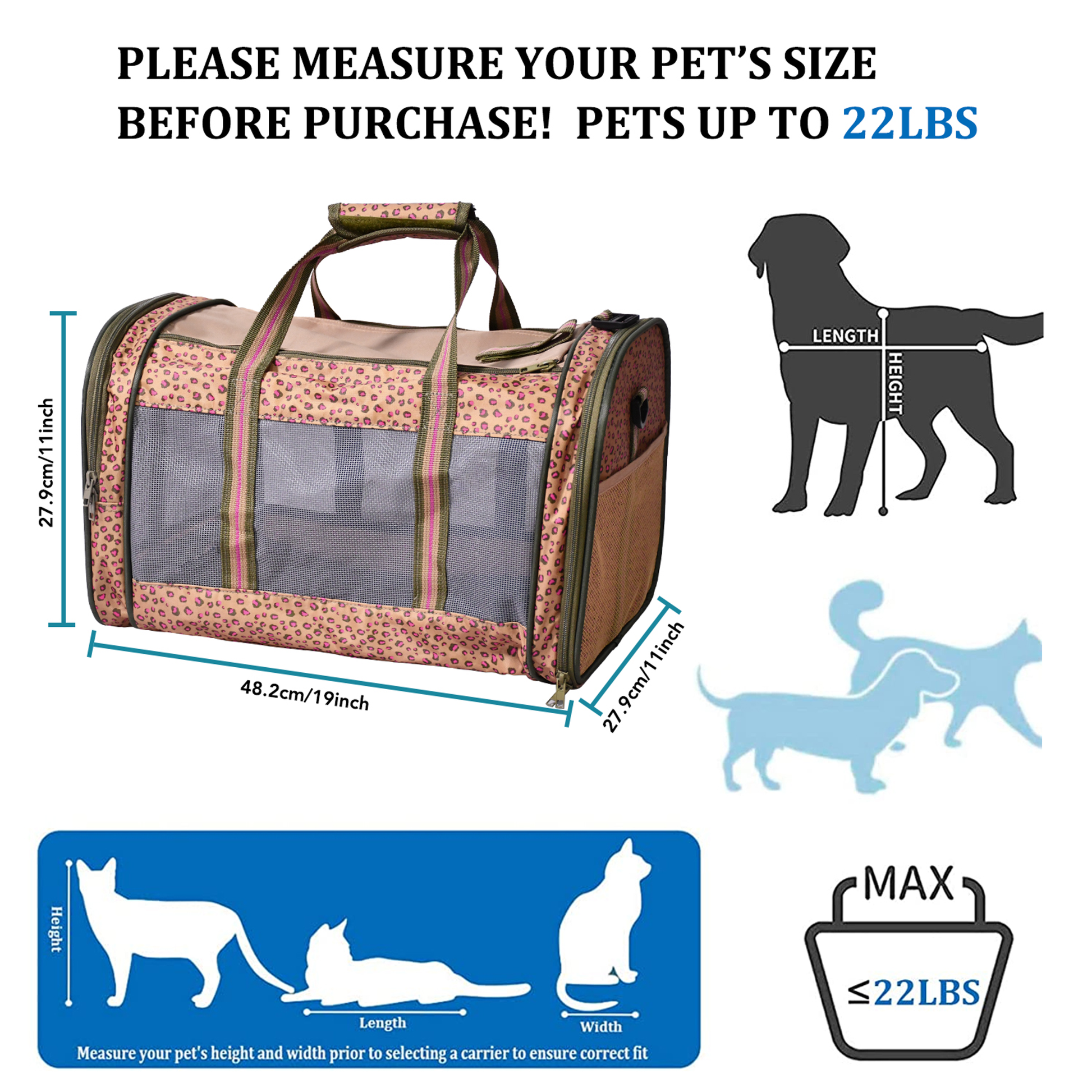 GOOPAWS Soft-Sided Kennel Pet Carrier for Small Dogs, Cats, Puppy, Airline Approved Cat Carriers Dog Carrier Collapsible, Travel Handbag & Car Seat