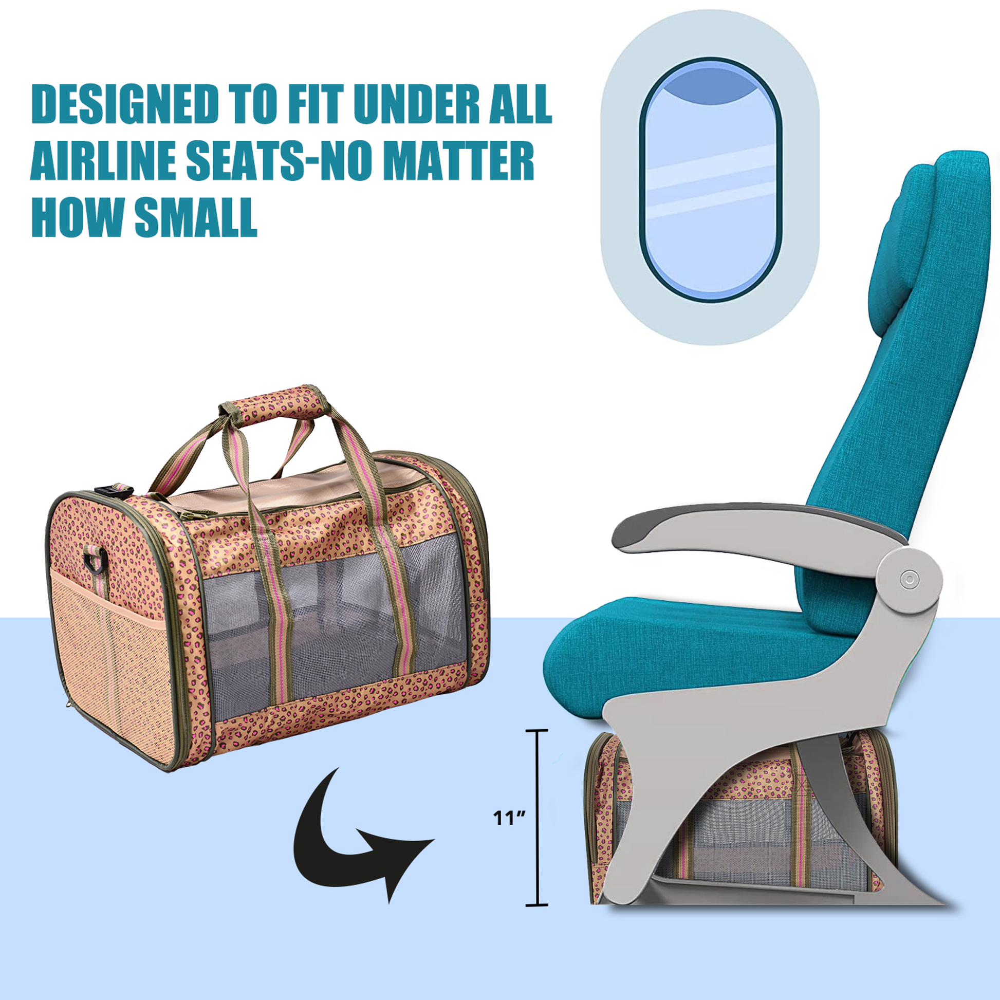 GOOPAWS Soft-Sided Kennel Pet Carrier for Small Dogs, Cats, Puppy, Airline Approved Cat Carriers Dog Carrier Collapsible, Travel Handbag & Car Seat