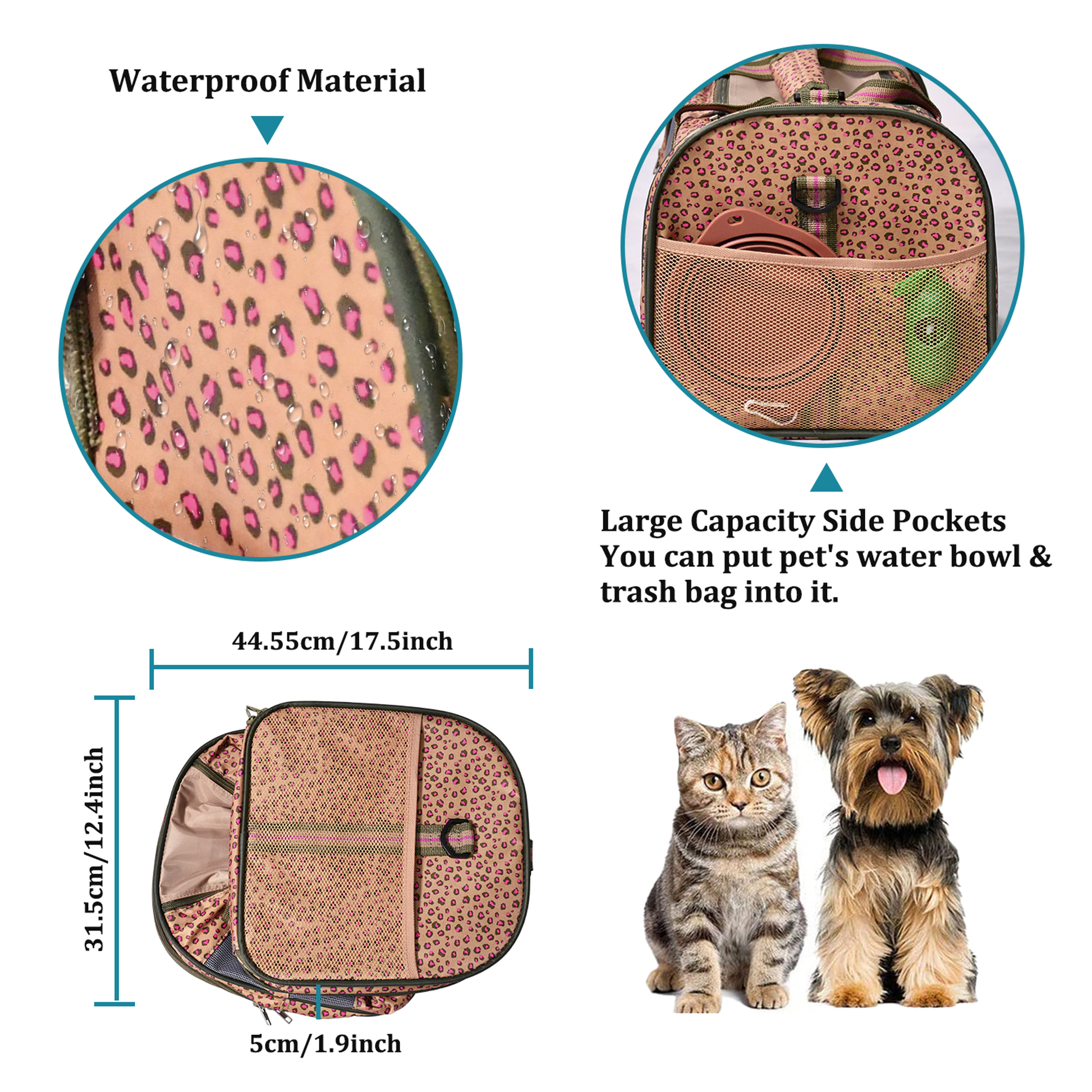 GOOPAWS Soft-Sided Kennel Pet Carrier for Small Dogs, Cats, Puppy, Airline Approved Cat Carriers Dog Carrier Collapsible, Travel Handbag & Car Seat