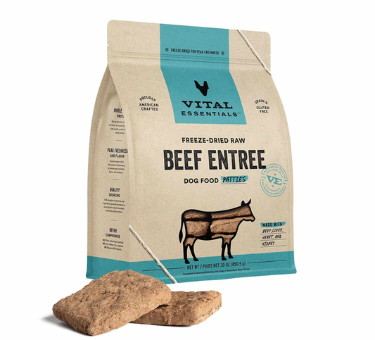Vital Essentials(R) Freeze-Dried Raw Beef Entree Dog Food Patties