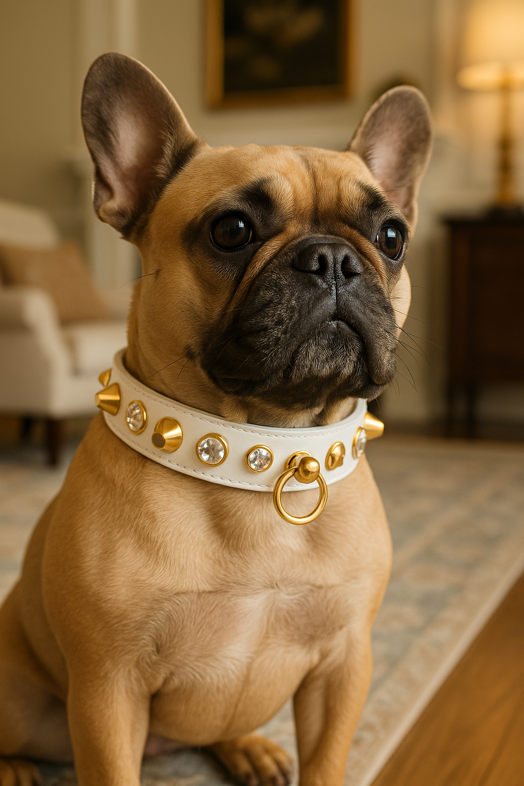 Popstar Studded Dog Collar | Gold Stud Vegan Leather Collar for Stylish Dogs