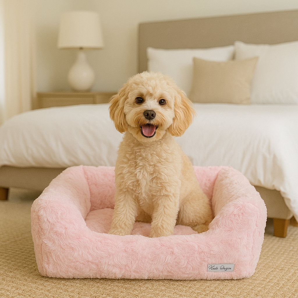 Bella Luxury Dog Bed – Soft Reversible Pink Nest, Handmade & Washable