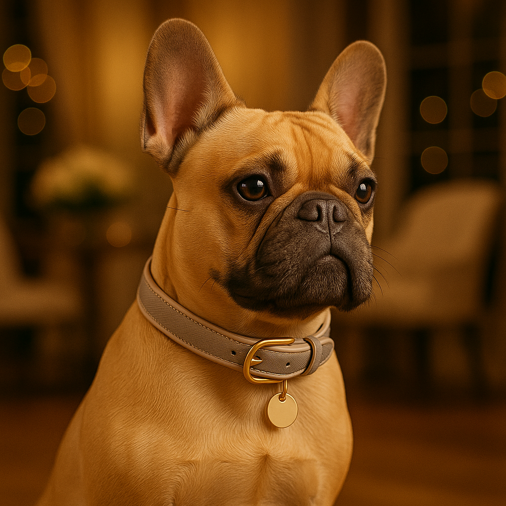 The London Vegan Leather Dog Collar – Saffiano-Style Luxury in Classic Black or Camel