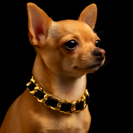 Gold Chain Dog Collar – Hypoallergenic Luxury Jewelry Choker for XS Pups