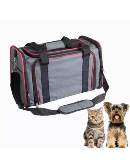 Grey / Red - GOOPAWS Soft-Sided Kennel Pet Carrier for Small Dogs, Cats, Puppy, Airline Approved Cat Carriers Dog Carrier Collapsible, Travel Handbag & Car Seat - 19" x 12" x 12" Grey / Red - GOOPAWS Soft-Sided Kennel Pet Carrier for Small Dogs, Cats, Puppy, Airline Approved Cat Carriers Dog Carrier Collapsible, Travel Handbag & Car Seat - 19" x 12" x 12"
