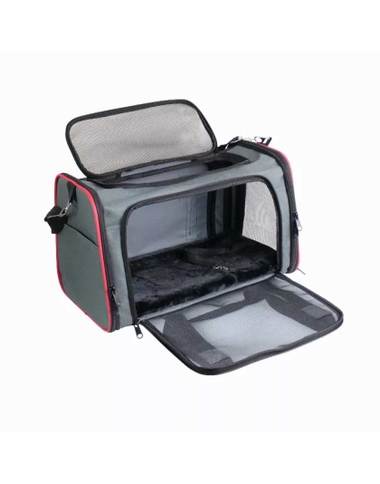 Grey / Red - GOOPAWS Soft-Sided Kennel Pet Carrier for Small Dogs, Cats, Puppy, Airline Approved Cat Carriers Dog Carrier Collapsible, Travel Handbag & Car Seat - 19" x 12" x 12" Grey / Red - GOOPAWS Soft-Sided Kennel Pet Carrier for Small Dogs, Cats, Puppy, Airline Approved Cat Carriers Dog Carrier Collapsible, Travel Handbag & Car Seat - 19" x 12" x 12"