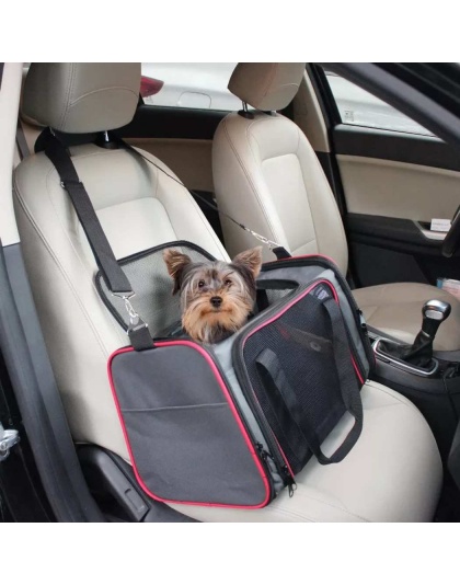 Grey / Red - GOOPAWS Soft-Sided Kennel Pet Carrier for Small Dogs, Cats, Puppy, Airline Approved Cat Carriers Dog Carrier Collapsible, Travel Handbag & Car Seat - 19" x 12" x 12" Grey / Red - GOOPAWS Soft-Sided Kennel Pet Carrier for Small Dogs, Cats, Puppy, Airline Approved Cat Carriers Dog Carrier Collapsible, Travel Handbag & Car Seat - 19" x 12" x 12"