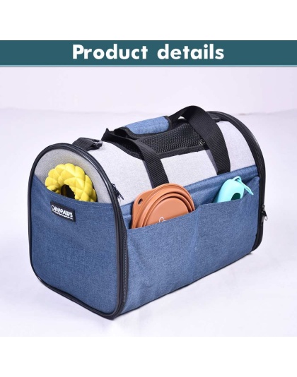 Blue Grey - JESPET Soft-Sided Kennel Pet Carrier for Small Dogs, Cats, Puppy, Airline Approved Cat Carriers Dog Carrier Collapsible, Travel Handbag & Car Seat - 16" x 10" x 11" Blue Grey - JESPET Soft-Sided Kennel Pet Carrier for Small Dogs, Cats, Puppy, Airline Approved Cat Carriers Dog Carrier Collapsible, Travel Handbag & Car Seat - 16" x 10" x 11"