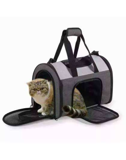 Smoke Grey - JESPET Soft-Sided Kennel Pet Carrier for Small Dogs, Cats, Puppy, Airline Approved Cat Carriers Dog Carrier Collapsible, Travel Handbag & Car Seat - 16" x 10" x 11" Smoke Grey - JESPET Soft-Sided Kennel Pet Carrier for Small Dogs, Cats, Puppy, Airline Approved Cat Carriers Dog Carrier Collapsible, Travel Handbag & Car Seat - 16" x 10" x 11"