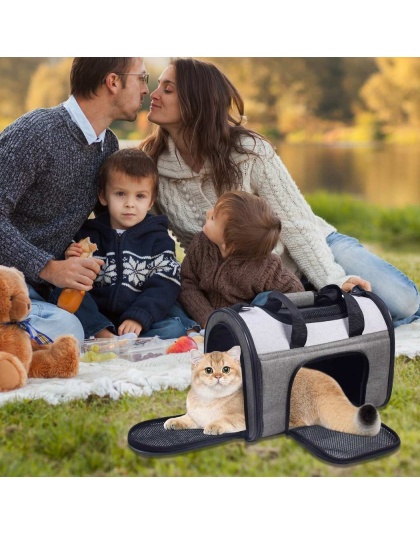 Smoke Grey - JESPET Soft-Sided Kennel Pet Carrier for Small Dogs, Cats, Puppy, Airline Approved Cat Carriers Dog Carrier Collapsible, Travel Handbag & Car Seat - 16" x 10" x 11" Smoke Grey - JESPET Soft-Sided Kennel Pet Carrier for Small Dogs, Cats, Puppy, Airline Approved Cat Carriers Dog Carrier Collapsible, Travel Handbag & Car Seat - 16" x 10" x 11"
