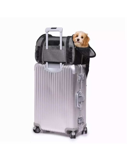 Smoke Grey - JESPET Soft-Sided Kennel Pet Carrier for Small Dogs, Cats, Puppy, Airline Approved Cat Carriers Dog Carrier Collapsible, Travel Handbag & Car Seat - 17" x 9" x 11.5" Smoke Grey - JESPET Soft-Sided Kennel Pet Carrier for Small Dogs, Cats, Puppy, Airline Approved Cat Carriers Dog Carrier Collapsible, Travel Handbag & Car Seat - 17" x 9" x 11.5"
