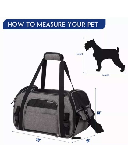 Smoke Grey - JESPET Soft-Sided Kennel Pet Carrier for Small Dogs, Cats, Puppy, Airline Approved Cat Carriers Dog Carrier Collapsible, Travel Handbag & Car Seat - 19" x 10" x 13" Smoke Grey - JESPET Soft-Sided Kennel Pet Carrier for Small Dogs, Cats, Puppy, Airline Approved Cat Carriers Dog Carrier Collapsible, Travel Handbag & Car Seat - 19" x 10" x 13"