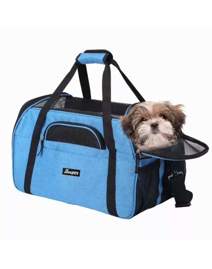 Turquoise Blue - JESPET Soft-Sided Kennel Pet Carrier for Small Dogs, Cats, Puppy, Airline Approved Cat Carriers Dog Carrier Collapsible, Travel Handbag & Car Seat - 17" x 9" x 11.5" Turquoise Blue - JESPET Soft-Sided Kennel Pet Carrier for Small Dogs, Cats, Puppy, Airline Approved Cat Carriers Dog Carrier Collapsible, Travel Handbag & Car Seat - 17" x 9" x 11.5"