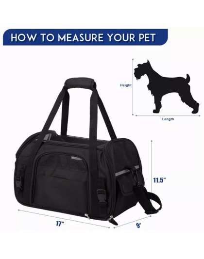 Black - JESPET Soft-Sided Kennel Pet Carrier for Small Dogs, Cats, Puppy, Airline Approved Cat Carriers Dog Carrier Collapsible, Travel Handbag & Car Seat - 17" x 9" x 11.5" Black - JESPET Soft-Sided Kennel Pet Carrier for Small Dogs, Cats, Puppy, Airline Approved Cat Carriers Dog Carrier Collapsible, Travel Handbag & Car Seat - 17" x 9" x 11.5"