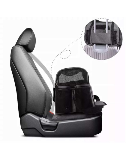 Smoke Grey - JESPET Soft-Sided Kennel Pet Carrier for Small Dogs, Cats, Puppy, Airline Approved Cat Carriers Dog Carrier Collapsible, Travel Handbag & Car Seat - 19" x 10" x 13" Smoke Grey - JESPET Soft-Sided Kennel Pet Carrier for Small Dogs, Cats, Puppy, Airline Approved Cat Carriers Dog Carrier Collapsible, Travel Handbag & Car Seat - 19" x 10" x 13"