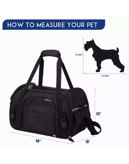 Black - JESPET Soft-Sided Kennel Pet Carrier for Small Dogs, Cats, Puppy, Airline Approved Cat Carriers Dog Carrier Collapsible, Travel Handbag & Car Seat - 19" x 10" x 13" Black - JESPET Soft-Sided Kennel Pet Carrier for Small Dogs, Cats, Puppy, Airline Approved Cat Carriers Dog Carrier Collapsible, Travel Handbag & Car Seat - 19" x 10" x 13"