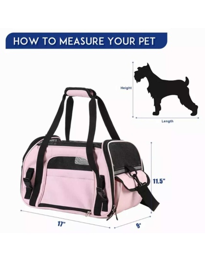 Pink - JESPET Soft-Sided Kennel Pet Carrier for Small Dogs, Cats, Puppy, Airline Approved Cat Carriers Dog Carrier Collapsible, Travel Handbag & Car Seat - 17" x 9" x 11.5" Pink - JESPET Soft-Sided Kennel Pet Carrier for Small Dogs, Cats, Puppy, Airline Approved Cat Carriers Dog Carrier Collapsible, Travel Handbag & Car Seat - 17" x 9" x 11.5"