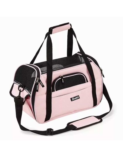 Pink - JESPET Soft-Sided Kennel Pet Carrier for Small Dogs, Cats, Puppy, Airline Approved Cat Carriers Dog Carrier Collapsible, Travel Handbag & Car Seat - 17" x 9" x 11.5" Pink - JESPET Soft-Sided Kennel Pet Carrier for Small Dogs, Cats, Puppy, Airline Approved Cat Carriers Dog Carrier Collapsible, Travel Handbag & Car Seat - 17" x 9" x 11.5"
