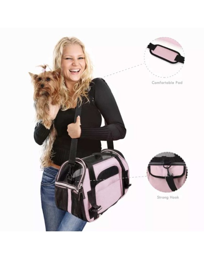 Pink - JESPET Soft-Sided Kennel Pet Carrier for Small Dogs, Cats, Puppy, Airline Approved Cat Carriers Dog Carrier Collapsible, Travel Handbag & Car Seat - 17" x 9" x 11.5" Pink - JESPET Soft-Sided Kennel Pet Carrier for Small Dogs, Cats, Puppy, Airline Approved Cat Carriers Dog Carrier Collapsible, Travel Handbag & Car Seat - 17" x 9" x 11.5"