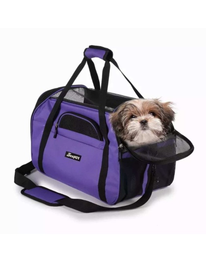 Purple - JESPET Soft-Sided Kennel Pet Carrier for Small Dogs, Cats, Puppy, Airline Approved Cat Carriers Dog Carrier Collapsible, Travel Handbag & Car Seat - 17" x 9" x 11.5" Purple - JESPET Soft-Sided Kennel Pet Carrier for Small Dogs, Cats, Puppy, Airline Approved Cat Carriers Dog Carrier Collapsible, Travel Handbag & Car Seat - 17" x 9" x 11.5"