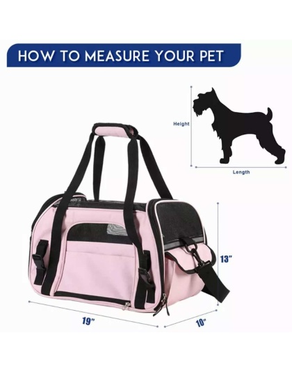 Pink - JESPET Soft-Sided Kennel Pet Carrier for Small Dogs, Cats, Puppy, Airline Approved Cat Carriers Dog Carrier Collapsible, Travel Handbag & Car Seat - 19" x 10" x 13" Pink - JESPET Soft-Sided Kennel Pet Carrier for Small Dogs, Cats, Puppy, Airline Approved Cat Carriers Dog Carrier Collapsible, Travel Handbag & Car Seat - 19" x 10" x 13"