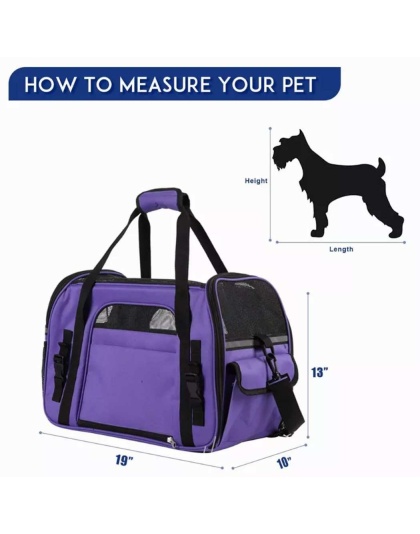 Purple - JESPET Soft-Sided Kennel Pet Carrier for Small Dogs, Cats, Puppy, Airline Approved Cat Carriers Dog Carrier Collapsible, Travel Handbag & Car Seat - 19" x 10" x 13" Purple - JESPET Soft-Sided Kennel Pet Carrier for Small Dogs, Cats, Puppy, Airline Approved Cat Carriers Dog Carrier Collapsible, Travel Handbag & Car Seat - 19" x 10" x 13"