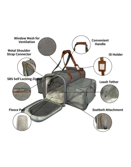 Platinum Gray - Mr. Peanut's Gold Series Big Apple Size Double Expandable Pet Carrier - Platinum Gray - Mr. Peanut's Gold Series Big Apple Size Double Expandable Pet Carrier -