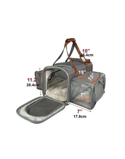 Platinum Gray - Mr. Peanut's Gold Series Big Apple Size Double Expandable Pet Carrier - Platinum Gray - Mr. Peanut's Gold Series Big Apple Size Double Expandable Pet Carrier -