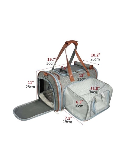 Platinum Gray - Mr. Peanut's Gold Series Big Apple Size Expandable Pet Carrier - Platinum Gray - Mr. Peanut's Gold Series Big Apple Size Expandable Pet Carrier -