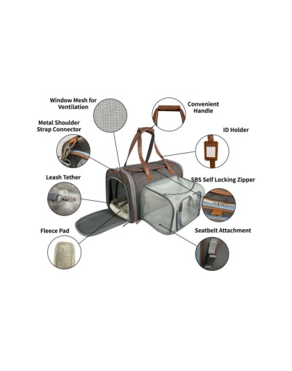 Platinum Gray - Mr. Peanut's Gold Series Big Apple Size Expandable Pet Carrier - Platinum Gray - Mr. Peanut's Gold Series Big Apple Size Expandable Pet Carrier -