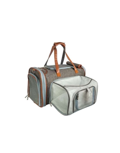 Charcoal Ash - Mr. Peanut's Gold Series Mini Size Expandable Pet Carrier - 16 in L x 10 in W x 10 in H Charcoal Ash - Mr. Peanut's Gold Series Mini Size Expandable Pet Carrier - 16 in L x 10 in W x 10 in H
