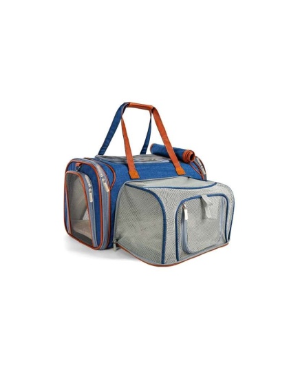 Deja Blue - Mr. Peanut's Gold Series Mini Size Expandable Pet Carrier - 16 in L x 10 in W x 10 in H Deja Blue - Mr. Peanut's Gold Series Mini Size Expandable Pet Carrier - 16 in L x 10 in W x 10 in H