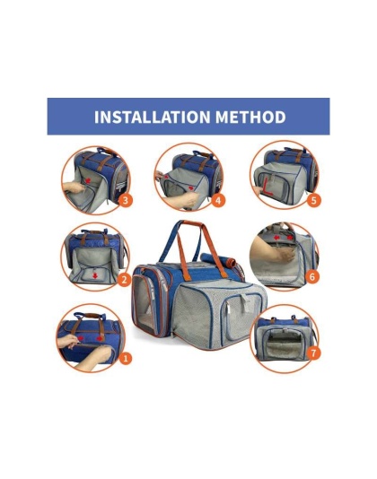 Deja Blue - Mr. Peanut's Gold Series Mini Size Expandable Pet Carrier - 16 in L x 10 in W x 10 in H Deja Blue - Mr. Peanut's Gold Series Mini Size Expandable Pet Carrier - 16 in L x 10 in W x 10 in H