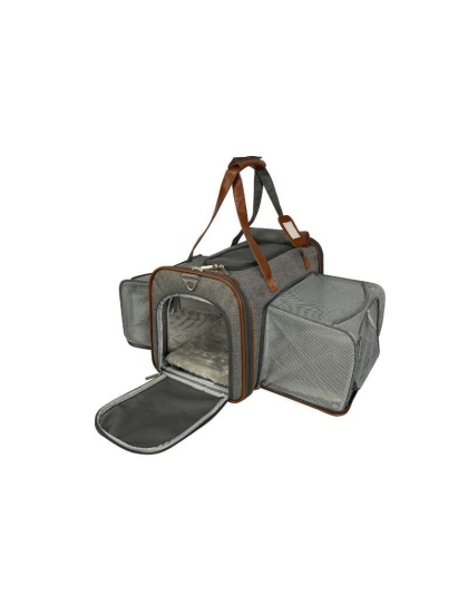 Platinum Gray - Mr. Peanut's Gold Series Standard Size Double Expandable Pet Carrier - 18 in L x 10.5 in W x 11 in H Platinum Gray - Mr. Peanut's Gold Series Standard Size Double Expandable Pet Carrier - 18 in L x 10.5 in W x 11 in H