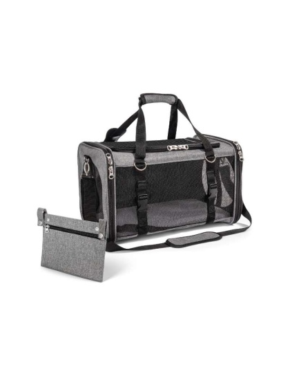Platinum Gray - Mr. Peanut's Parisian Series Airline Capable Soft Sided Pet Carrier - 18 in L x 11 in W x 12H Platinum Gray - Mr. Peanut's Parisian Series Airline Capable Soft Sided Pet Carrier - 18 in L x 11 in W x 12H