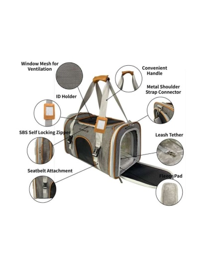 Snowflake Gray - Mr. Peanut's Platinum Series Expandable Pet Carrier - 18inLx10.5inWx11inH Snowflake Gray - Mr. Peanut's Platinum Series Expandable Pet Carrier - 18inLx10.5inWx11inH