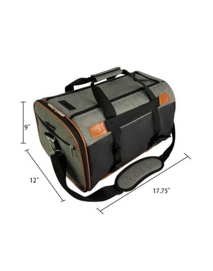 Platinum Gray - Mr. Peanut's Rhodium Series Mini Size Soft Sided Pet Carrier - 18 in L x 12 in W x 9 in H Platinum Gray - Mr. Peanut's Rhodium Series Mini Size Soft Sided Pet Carrier - 18 in L x 12 in W x 9 in H