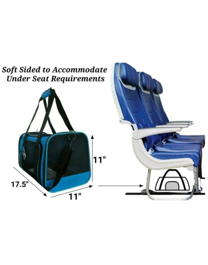 Deja Blue - Mr. Peanut's Silver Series Airline Capable Soft Sided Pet Carrier - 17.5 in L x 11 in W x 11 in H Deja Blue - Mr. Peanut's Silver Series Airline Capable Soft Sided Pet Carrier - 17.5 in L x 11 in W x 11 in H