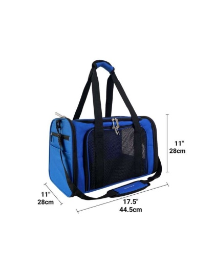 Deja Blue - Mr. Peanut's Silver Series Airline Capable Soft Sided Pet Carrier - 17.5 in L x 11 in W x 11 in H Deja Blue - Mr. Peanut's Silver Series Airline Capable Soft Sided Pet Carrier - 17.5 in L x 11 in W x 11 in H