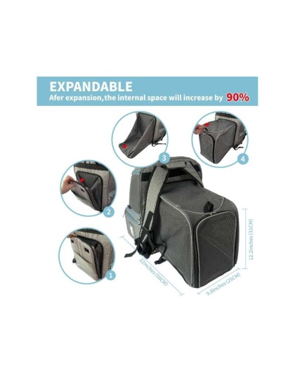 Mr. Peanut's Tahoe Series Expandable Backpack Pet Carrier - 17 in Hx14.4 in Wx9 in D Mr. Peanut's Tahoe Series Expandable Backpack Pet Carrier - 17 in Hx14.4 in Wx9 in D