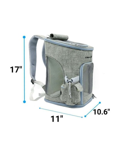 Platinum Gray - Mr. Peanut's Vancouver Series Backpack Pet Carrier for Smaller Cats and Dogs - 17 in L X 11 in W X 11 in H Platinum Gray - Mr. Peanut's Vancouver Series Backpack Pet Carrier for Smaller Cats and Dogs - 17 in L X 11 in W X 11 in H