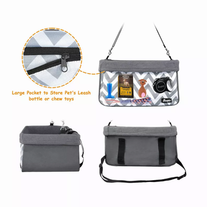 JESPET & GOOPAWS Dog Booster Seats for Cars, Portable Dog Car Seat Travel Carrier with Seat Belt for 24lbs Pets