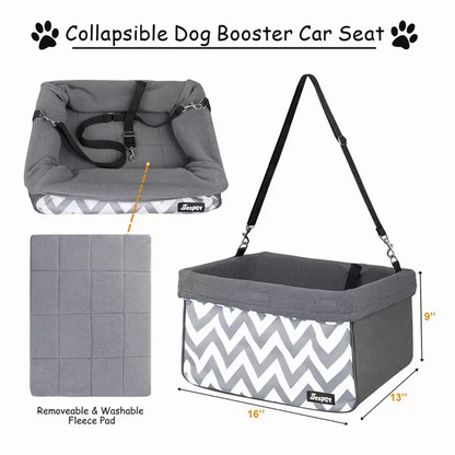 JESPET & GOOPAWS Dog Booster Seats for Cars, Portable Dog Car Seat Travel Carrier with Seat Belt for 24lbs Pets