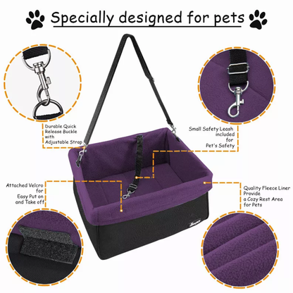 JESPET & GOOPAWS Dog Booster Seats for Cars, Portable Dog Car Seat Travel Carrier with Seat Belt for 24lbs Pets