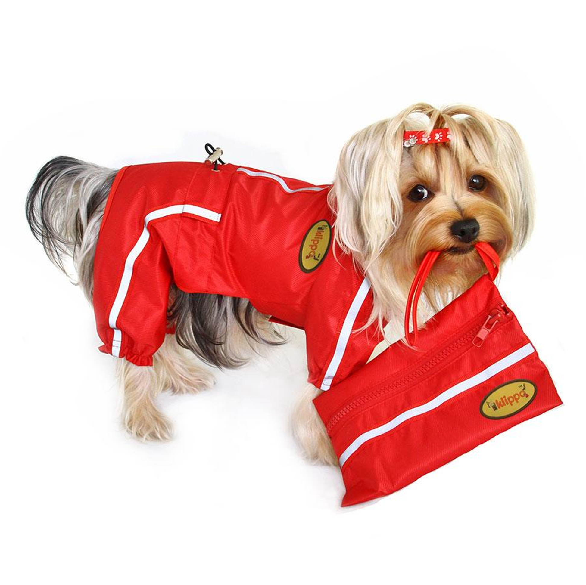 Raincoat Bodysuit With Reflective Stripes & Matching Pouch