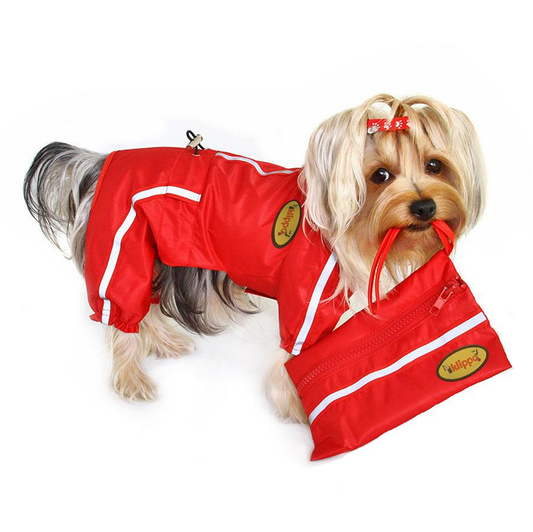 Raincoat Bodysuit With Reflective Stripes & Matching Pouch