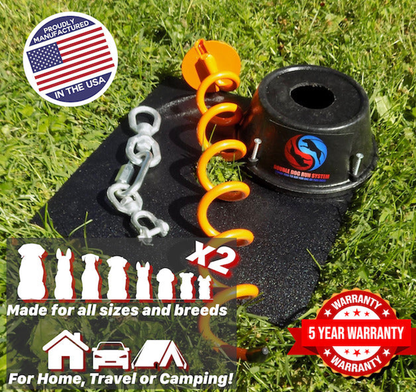 Double Dog Run Tangle-free Two Dog Tie Out Stake