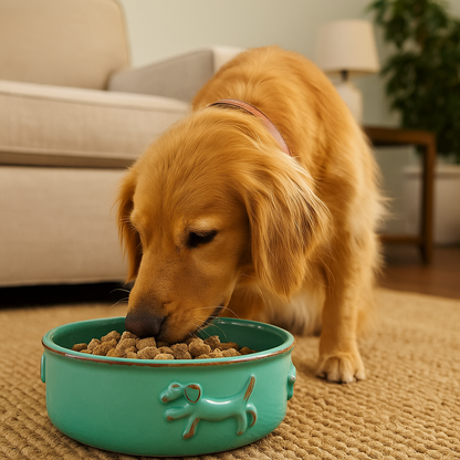 Luxury Stoneware Dog Bowl – Large Carmel Ceramica Food & Water Dish