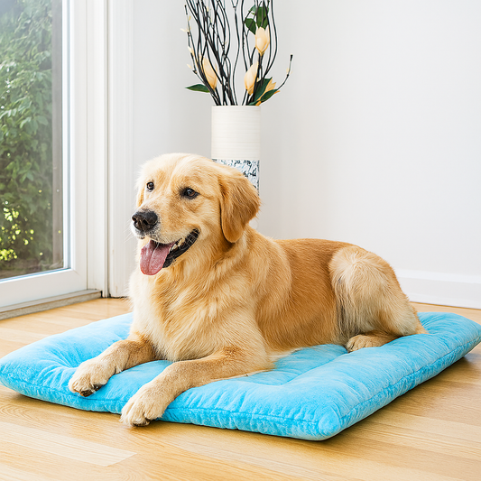 Luxury Velvet Dog Crate Bed Mat – Washable Plush Crate Liner with Thick Polyfill Cushion by Armarkat