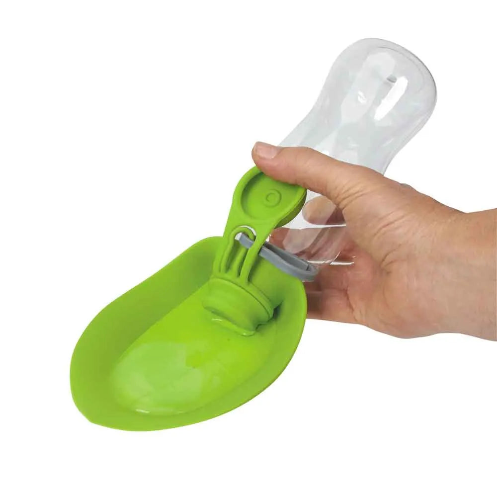 CP Folding Leaf Travel Bottle 18oz – Portable, Leakproof Dog Water Bottle with One-Hand Dispenser (Green)